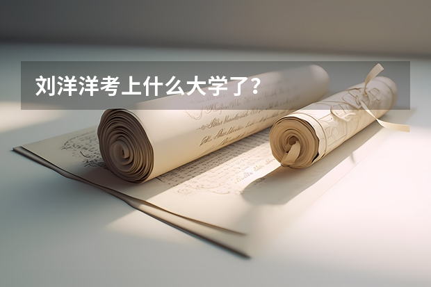 刘洋洋考上什么大学了？