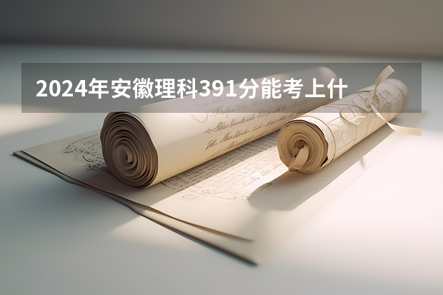 2024年安徽理科391分能考上什么大学？