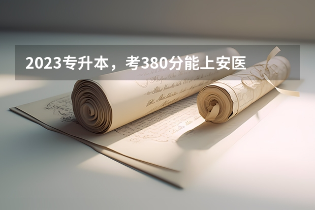 2023专升本，考380分能上安医大药学系吗