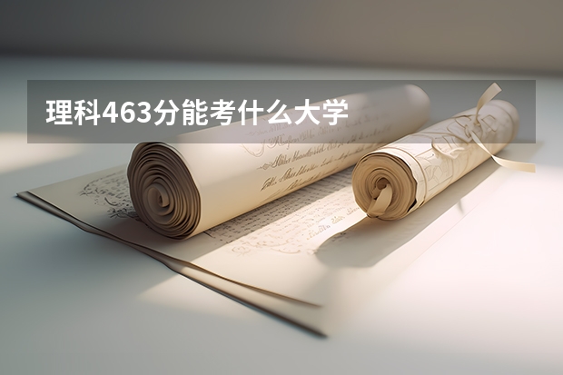 理科463分能考什么大学